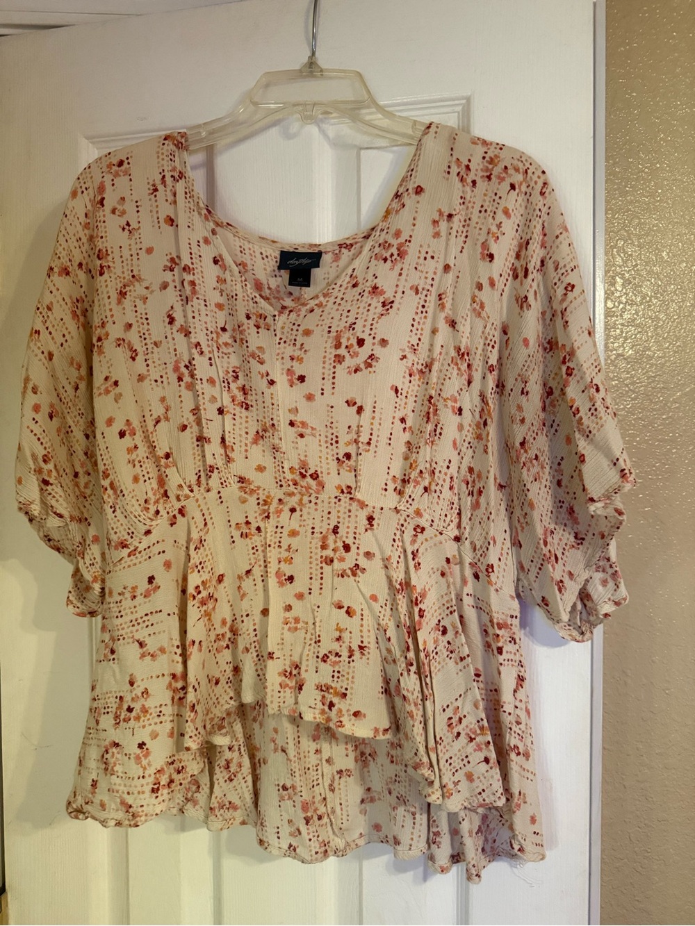 Daytrip Cream Blouse with Rust Floral Print
